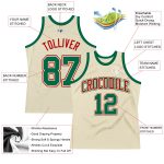 Custom Basketball Jersey Kelly Green and Red Authentic Throwback Style Custom Cream Kelly Green-Red Authentic Throwback Basketball - Image 2