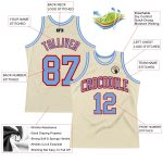 Custom Light Blue Red Basketball Jersey - Authentic Throwback Design Custom Cream Light Blue-Red Authentic Throwback Basketball - Image 2