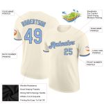 Custom Light Blue Steel Gray Performance T-Shirt for Men and Women, Style 8932 Custom Cream Light Blue-Steel Gray Performance - Image 2