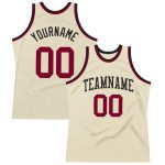 Custom Maroon-Black Basketball Jersey - Authentic Throwback Style, Personalized Design Custom Cream Maroon-Black Authentic