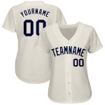 Custom Cream Navy Baseball Jersey - Authentic Design, High Quality Fabric, Perfect for Sports and Casual Wear Custom Cream - Image 2