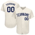 Custom Cream Navy Baseball Jersey - Authentic Design, High Quality Fabric, Perfect for Sports and Casual Wear Custom Cream