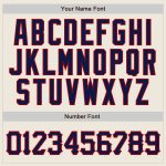 Custom Navy-Red Pinstripe Baseball Jersey - Authentic Raglan Sleeves, Cream Color Custom Cream Navy Pinstripe Navy-Red Authentic - Image 5