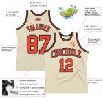 Custom Orange Black Authentic Basketball Jersey - Throwback Style Custom Cream Orange-Black Authentic Throwback Basketball - Image 2
