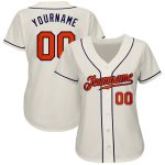 Custom Authentic Baseball Jersey in Cream Orange and Navy Custom Cream Orange-Navy Authentic Baseball Jersey - Image 2