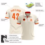 Custom Cream Orange Performance Golf Polo Shirt for Men - Breathable, Stylish Design Custom Cream Orange Performance Golf - Image 3