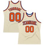 Custom Cream Orange-Royal Basketball Jersey - Authentic Throwback Style Custom Cream Orange-Royal Authentic Throwback Basketball