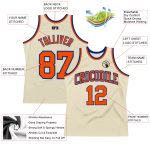 Custom Cream Orange-Royal Basketball Jersey - Authentic Throwback Style Custom Cream Orange-Royal Authentic Throwback Basketball - Image 2