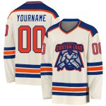 Custom Orange-Royal Hockey Jersey - Personalized Cream Team Apparel Custom Cream Orange-Royal Hockey Jersey