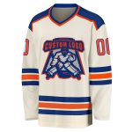 Custom Orange-Royal Hockey Jersey - Personalized Cream Team Apparel Custom Cream Orange-Royal Hockey Jersey - Image 2