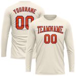 Custom Performance Long Sleeve T-Shirt in Cream Orange-Royal Custom Cream Orange-Royal Long Sleeve Performance T-Shirt - Image 2
