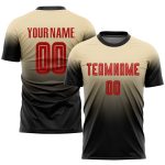 Custom Cream Red Black Soccer Jersey Fade Design Fashion Uniform Custom Cream Red-Black Sublimation Fade Fashion Soccer Uniform