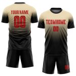 Custom Cream Red Black Soccer Jersey Fade Design Fashion Uniform Custom Cream Red-Black Sublimation Fade Fashion Soccer Uniform - Image 2