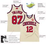 Authentic Throwback Basketball Jersey Custom Cream Red-Navy Design Custom Cream Red-Navy Authentic Throwback Basketball Jersey - Image 2