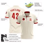 Custom Cream Red Golf Polo Shirt for Performance - Mens Activewear Custom Cream Red Performance Golf Polo Shirt - Image 3