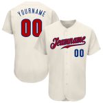 Custom Cream Red-Royal Authentic Baseball Jersey for Men - Personalize Your Team Spirit Apparel Custom Cream Red-Royal Authentic