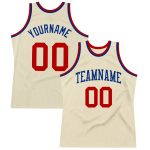 Authentic Custom Cream Red-Royal Throwback Basketball Jersey Style 6587 Custom Cream Red-Royal Authentic Throwback Basketball