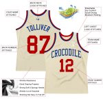 Authentic Custom Cream Red-Royal Throwback Basketball Jersey Style 6587 Custom Cream Red-Royal Authentic Throwback Basketball - Image 2