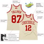 Custom Basketball Jersey Cream Red-White Authentic Throwback Design Custom Cream Red-White Authentic Throwback Basketball - Image 2