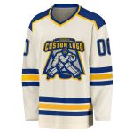Custom Gold Hockey Jersey - Personalized Cream Royal-Gold Design for Ultimate Fan Gear Custom Cream Royal-Gold Hockey Jersey - Image 2