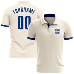 Custom Cream Performance Golf Polo Shirt - Stylish Royal Design for Men Custom Cream Royal Performance Golf Polo Shirt