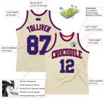 Custom Royal-Red Basketball Jersey Authentic Throwback Style 7311, Cream Design Custom Cream Royal-Red Authentic Throwback - Image 2