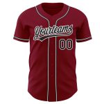 Custom Crimson Black and White Baseball Jersey - Authentic Design, Great Fit Custom Crimson Black-White Authentic Baseball - Image 2