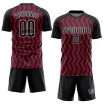 Custom Sublimation Soccer Uniform Jersey - Crimson Black and White Custom Crimson Black-White Sublimation Soccer Uniform - Image 2