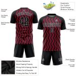 Custom Sublimation Soccer Uniform Jersey - Crimson Black and White Custom Crimson Black-White Sublimation Soccer Uniform - Image 3