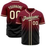 Crimson Cream-Black Custom Fade Authentic Baseball Jersey for Men Custom Crimson Cream-Black Authentic Fade Fashion Baseball