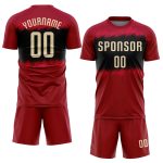 Custom Crimson Cream Black Soccer Jersey Uniform Sublimation Custom Crimson Cream-Black Sublimation Soccer Uniform Jersey - Image 2