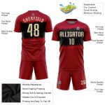 Custom Crimson Cream Black Soccer Jersey Uniform Sublimation Custom Crimson Cream-Black Sublimation Soccer Uniform Jersey - Image 3