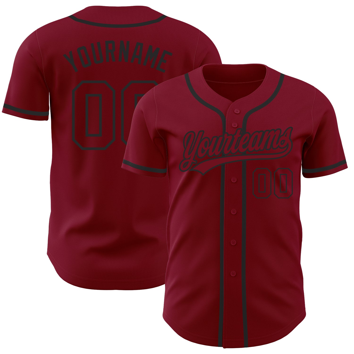 Custom Crimson-Black Authentic Baseball Jersey for Men - Personalized Sports Apparel Custom Crimson Crimson-Black Authentic
