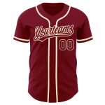 Custom Crimson Cream Baseball Jersey - Authentic Team Gear for Fans Custom Crimson Crimson-Cream Authentic Baseball Jersey - Image 2