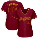 Custom Crimson-Gold Authentic Baseball Jersey - Personalized Team Jersey Custom Crimson Crimson-Gold Authentic Baseball Jersey - Image 2
