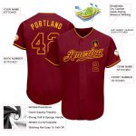 Custom Crimson-Gold Authentic Baseball Jersey - Personalized Team Jersey Custom Crimson Crimson-Gold Authentic Baseball Jersey - Image 3