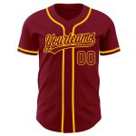 Custom Crimson Gold Authentic Baseball Jersey - Style 9283 Custom Crimson Crimson-Gold Authentic Baseball Jersey Style 9283 - Image 2