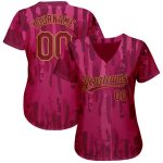 Custom Crimson-Old Gold 3D Pattern Baseball Jersey - Authentic Design Custom Crimson Crimson-Old Gold 3D Pattern Design Authentic - Image 2