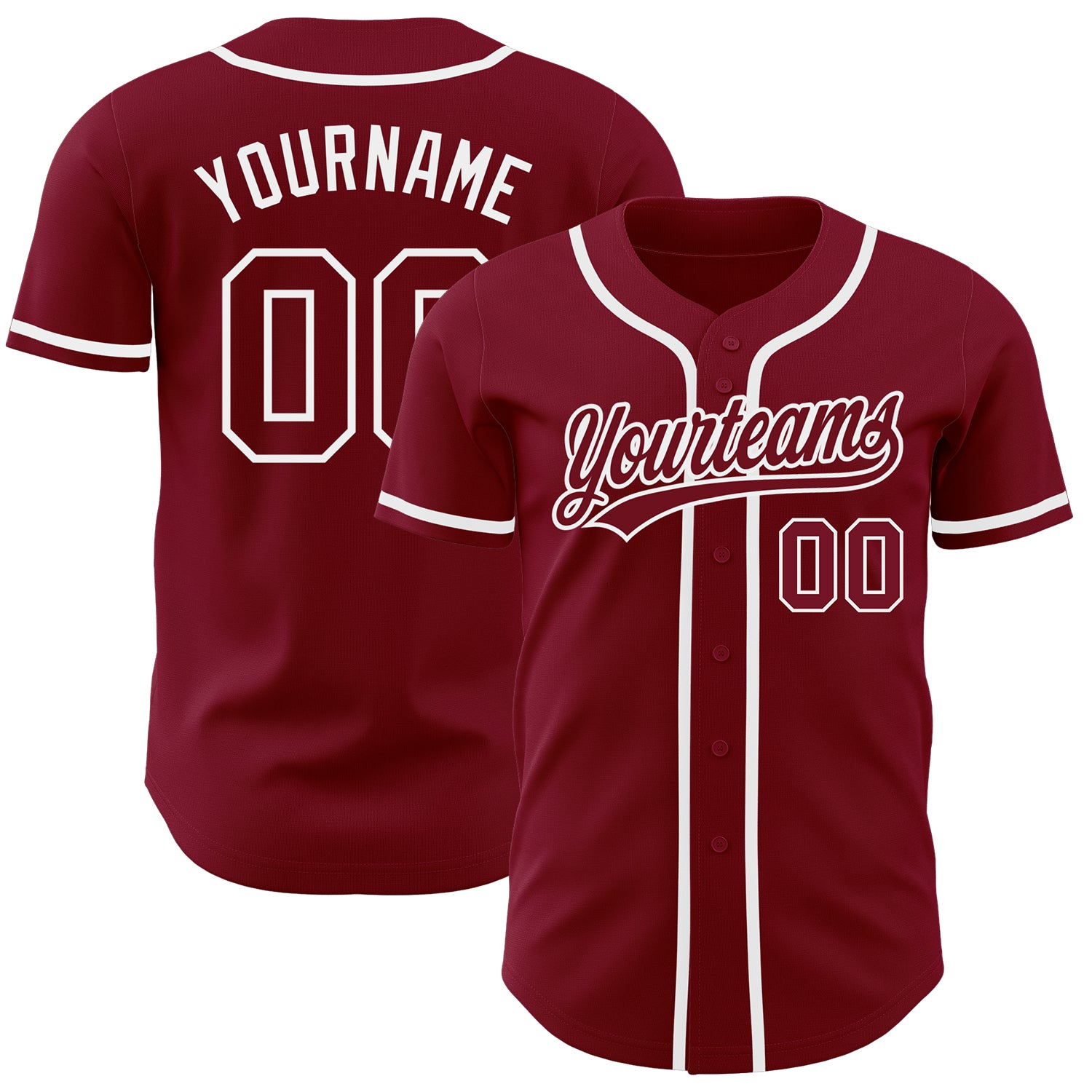 Custom Crimson-White Authentic Baseball Jersey - Personalized Team Apparel Custom Crimson Crimson-White Authentic Baseball