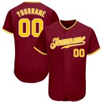 Custom Crimson Gold White Baseball Jersey - Authentic Design for Sports Fans Custom Crimson Gold-White Authentic Baseball