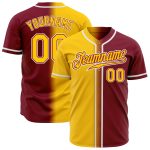 Custom Crimson Gold White Authentic Fade Baseball Jersey - Stylish Fashion Athletic Wear Custom Crimson Gold-White Authentic