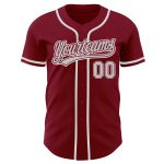 Custom Baseball Jersey - Authentic Crimson Gray-White Design, Perfect for Fans Custom Crimson Gray-White Authentic Baseball - Image 2