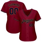 Custom Crimson Navy Gold Baseball Jersey - Authentic Design for Fans Custom Crimson Navy-Old Gold Authentic Baseball Jersey - Image 2