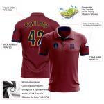 Custom Performance Golf Polo Shirt - Crimson with Navy and Yellow Colors Custom Crimson Navy-Yellow Performance Golf Polo - Image 3