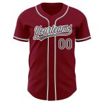 Crimson Custom Authentic Baseball Jersey in Steel Gray and White Custom Crimson Steel Gray-White Authentic Baseball Jersey - Image 2