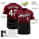Custom Crimson Black Fade Baseball Jersey - Authentic Fashion Style Custom Crimson White-Black Authentic Fade Fashion Baseball - Image 2