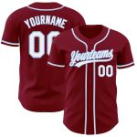 Custom Baseball Jersey - Crimson White Light Blue Authentic Design Custom Crimson White-Light Blue Authentic Baseball Jersey
