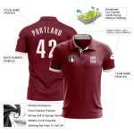 Custom Performance Golf Polo Shirt in Crimson and White for Men Custom Crimson White Performance Golf Polo Shirt - Image 3