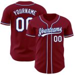Custom Crimson White-Royal Baseball Jersey - Authentic Sports Apparel Custom Crimson White-Royal Authentic Baseball Jersey