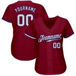 Custom Baseball Jersey - Crimson White-Royal Authentic Style 5530 Custom Crimson White-Royal Authentic Baseball Jersey Style - Image 2